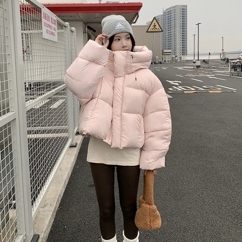 Spot 2025 Winter New Hooded Candy Bread Down Cotton Jacket Women's Thickened Loose Small Man Short Jacket Women's Clothing
