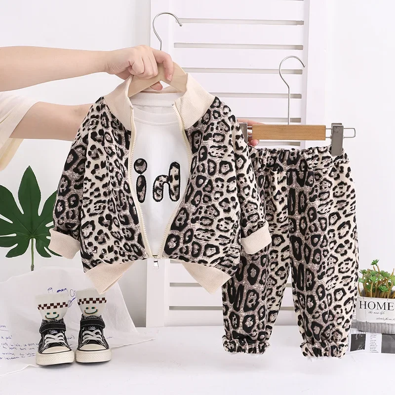 

New Spring Autumn Baby Clothes Children Boys Jacket T-Shirt Pants 3Pcs/Sets Fashion Kids Girls Clothing Set Toddler Tracksuits