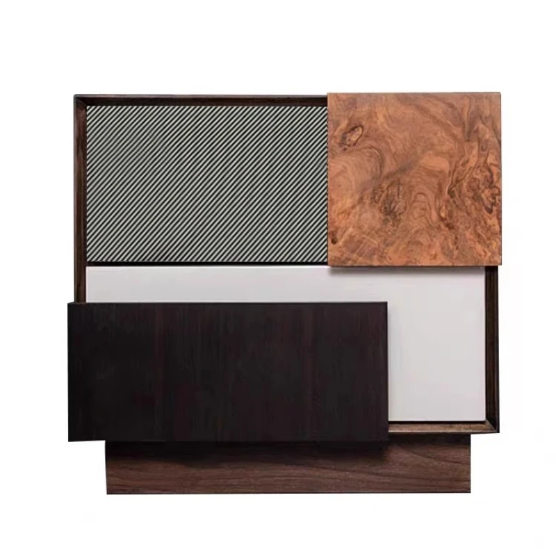

Biodev Italian retro walnut bedside table master design simple modern creative old storage storage cabinet