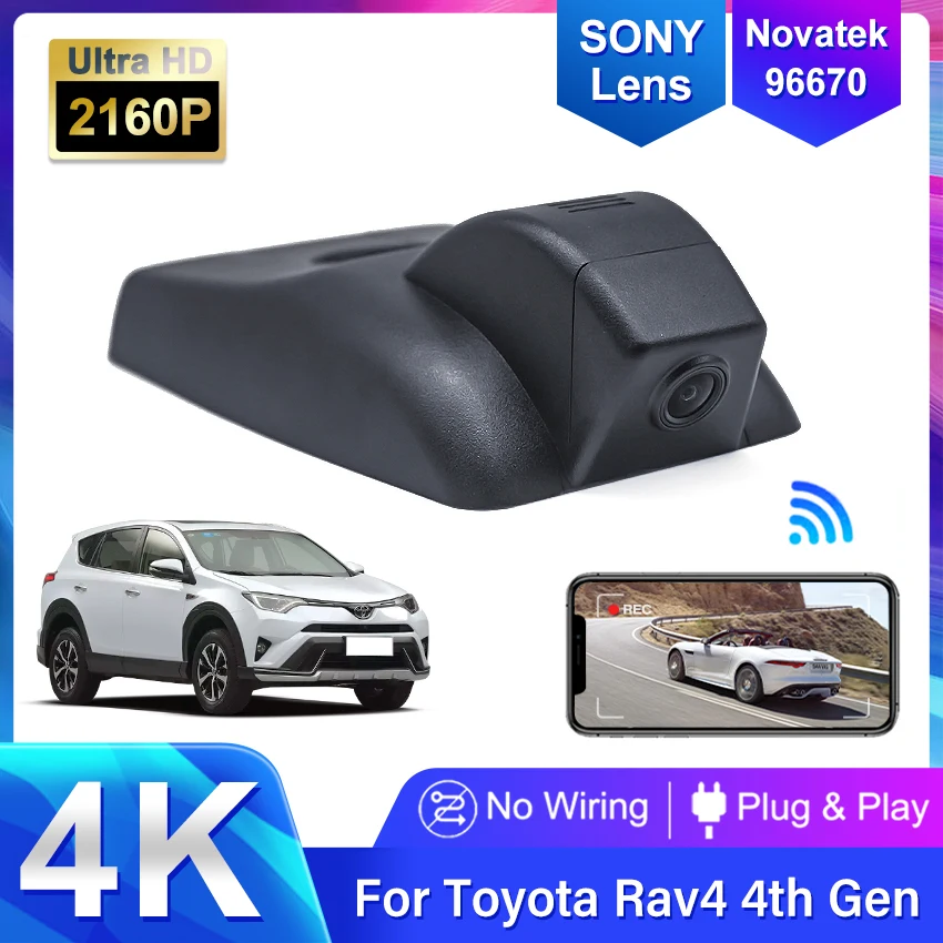 4K 2160P Plug and play Easy Installation Car DVR Video Recorder Dash Cam Camera For Toyota Rav4 4th Gen 2018 2019 By Phone APP
