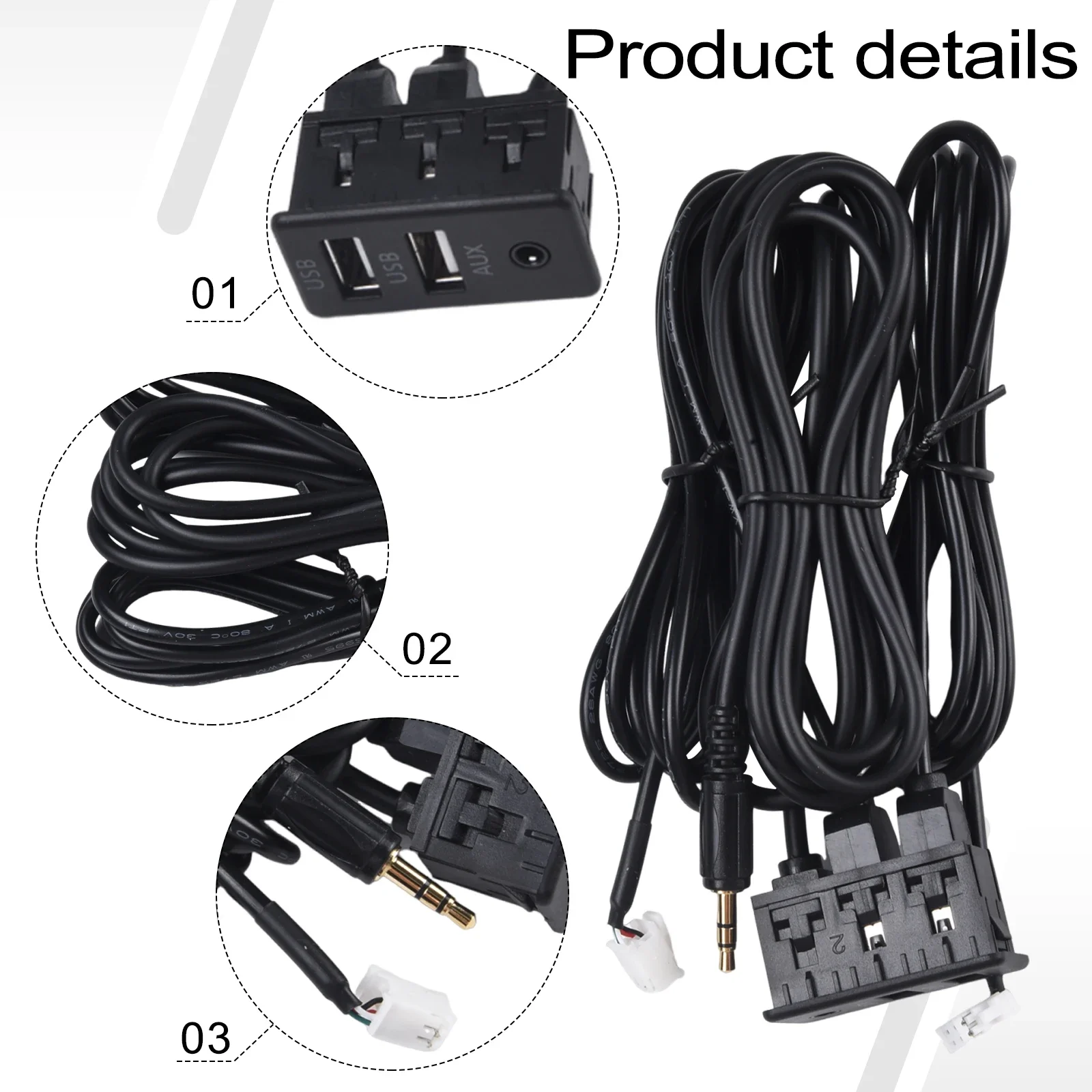 Aksesuarlar Soket AUX Soketi Hızlı Kurulum Aşınmaya dayanıklı 4pin+6pin ABS Malzeme Kurulumu Kolay Kullanımı Kolay