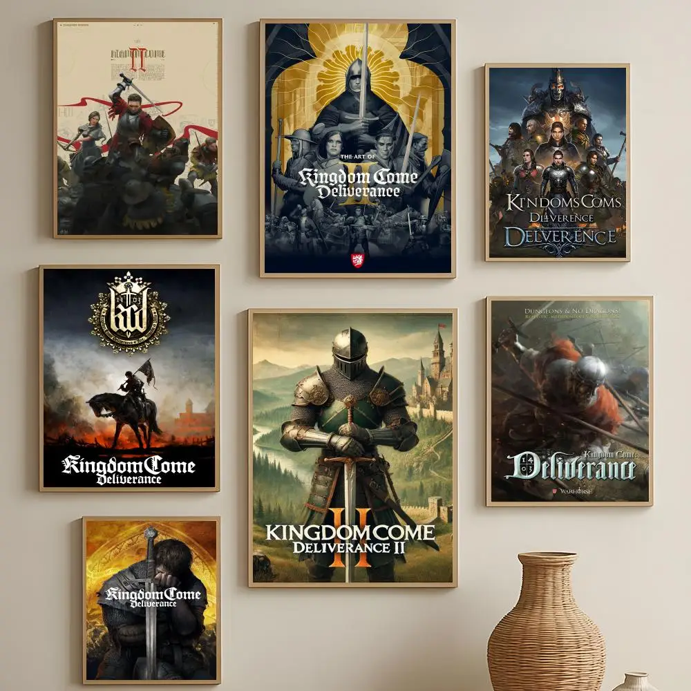 Game Kingdom Come Deliverance 2 Poster HD Self-Adhesive Waterproof Wall Art Easy to Apply Multi-Scene Decor