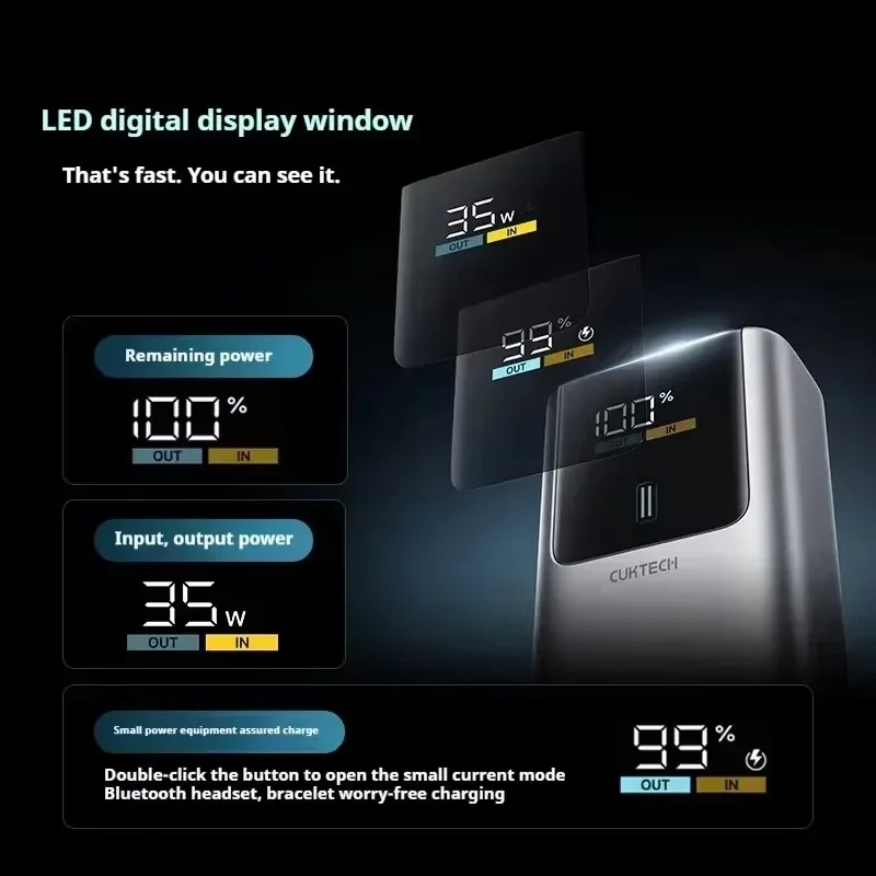 كوكتيك رقم. 10 أشرطة طاقة 10000 مللي أمبير في الساعة مزود طاقة متنقل PD100W بنك طاقة للكمبيوتر المحمول سريع الشحن مناسب لهاتف iPhone air Apple 17