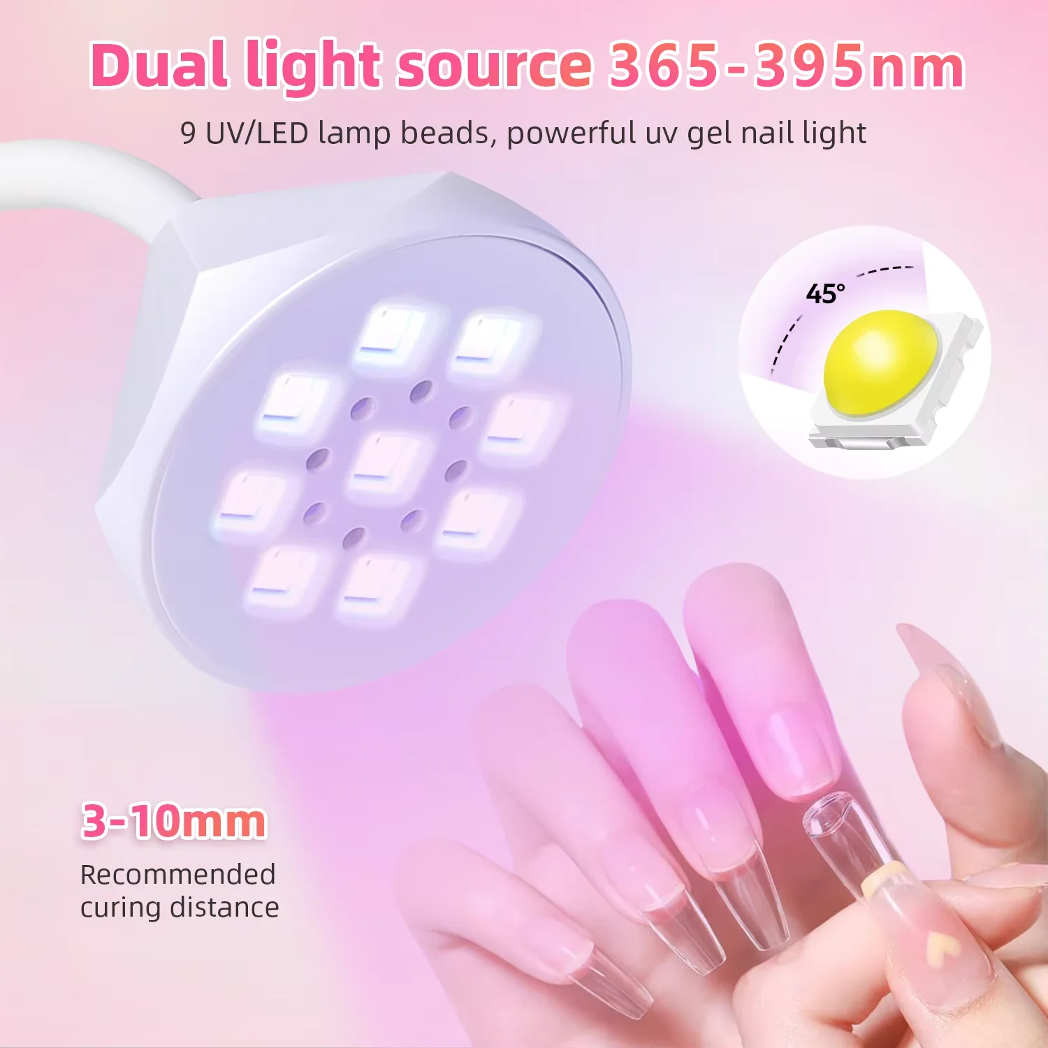 360 °   Buigbare UV LED-nagellamp Sneldrogende nageldroger voor manicure Gel Polish Lijm Uithardingstafel Ontwerp Nail Art Lamp
