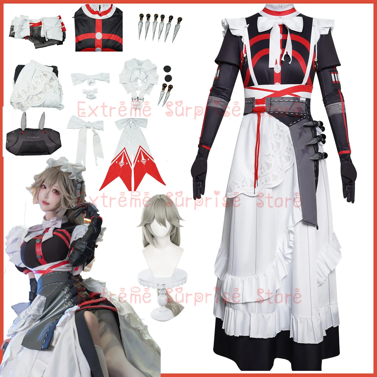 IN STOCK Zenless Zone Zero Rina Cosplay Costume ZZZ Alexandrina Sebastiane Rina Costume Full Set  Dress Uniform Outfis Wig Shoes