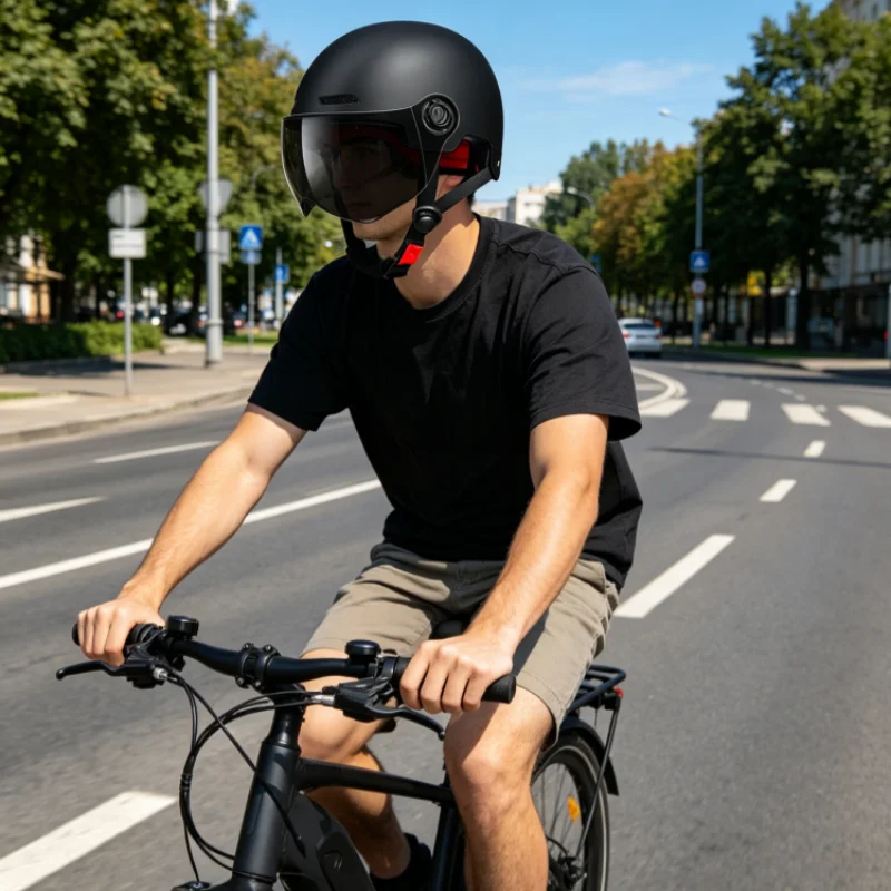 Breathable motorcycle helmet, sun protection, lightweight cycling safety helmet suitable for both men and women 4