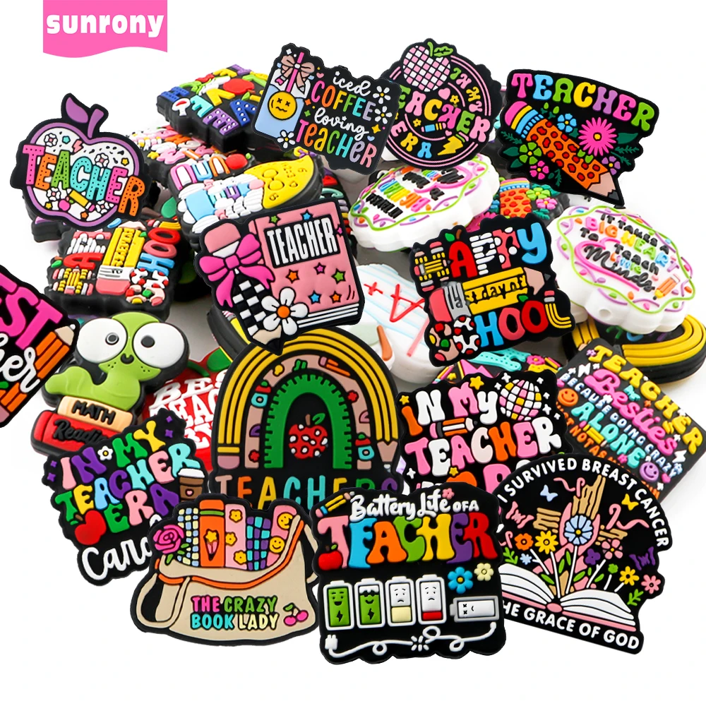 

Sunrony 5/10Pcs New Teacher Series Silicone Focal Beads Gift DIY KeyChain Pen Necklace Bracelet Accessories For Jewelry Making