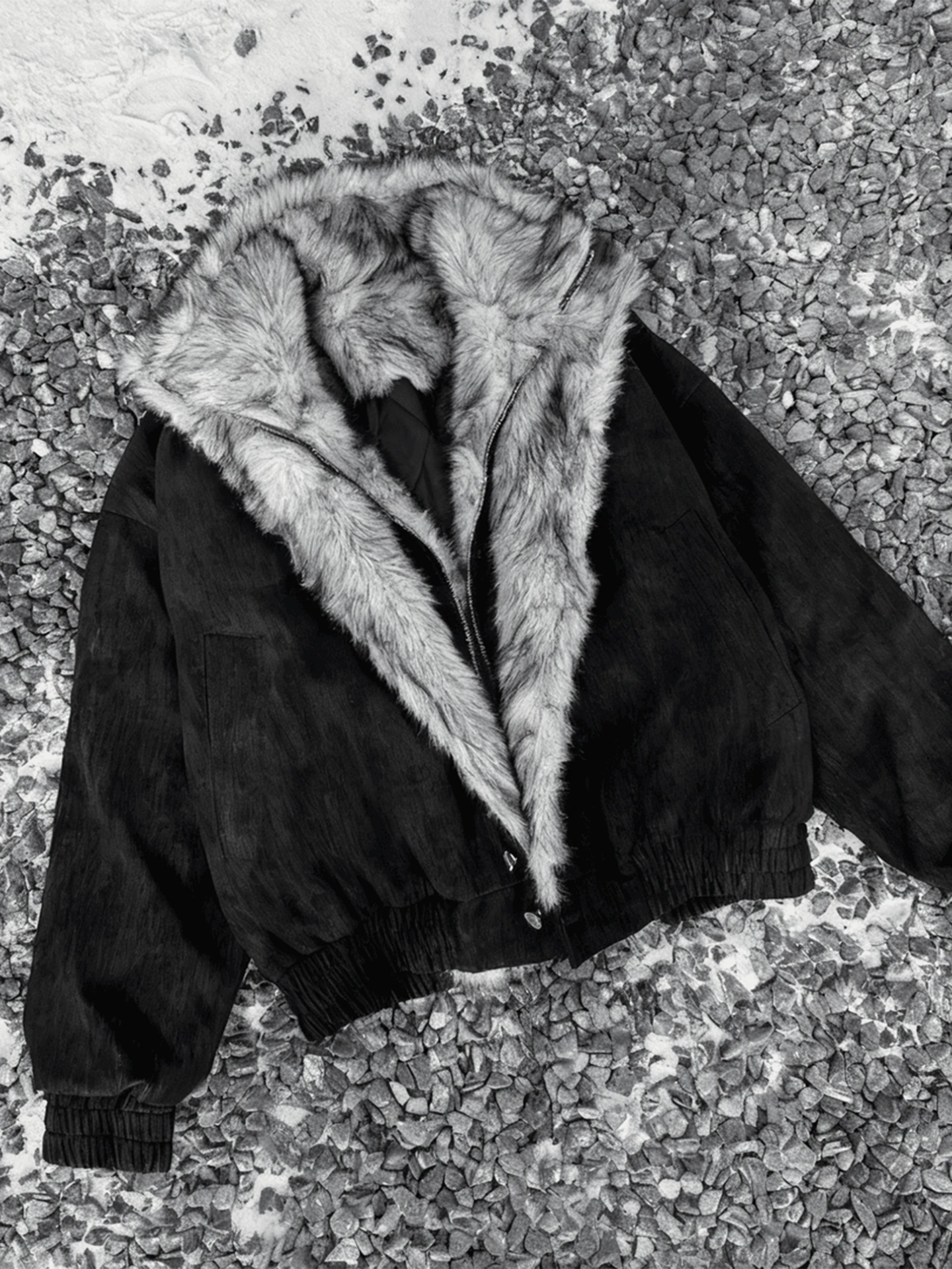 

Bla Wolf King American Sle Cotton Jaet Men's Winter Thiened Faux Fur Collar Warmth High-End Feel Outerwear