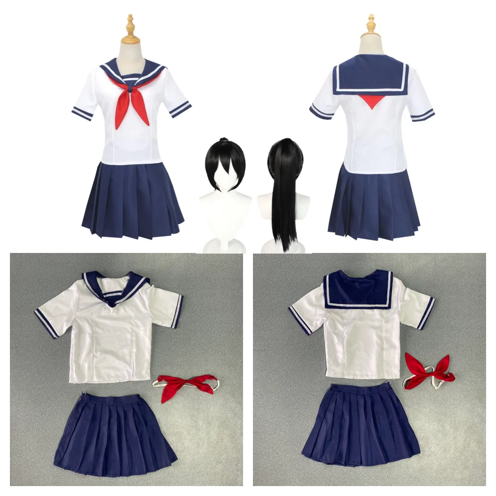 Costume Cosplay di Ayano Aishi, Costume JK di Ayano Aishi, Parrucca Sintetica, Costumi per Giochi di Ruolo Anime