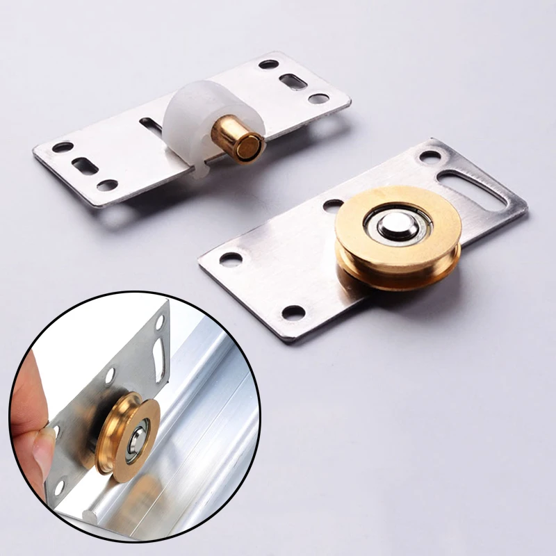 

Высокое качество, 4 комплекта, сверхмощные колеса для раздвижных дверей, шкивы, ролики, направляющие для шкафа, мебели, плавно и бесшумные колеса