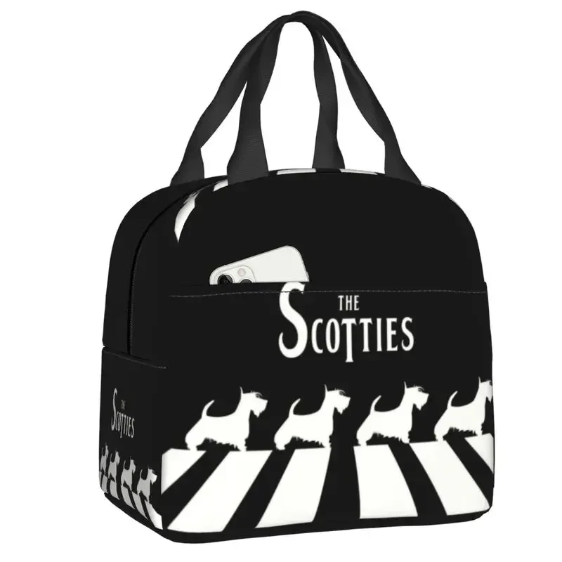 The Scotties Insulated Lunch Bags for School Office Scottish Terrier Dog Waterproof Thermal Cooler Lunch Box Women Kids