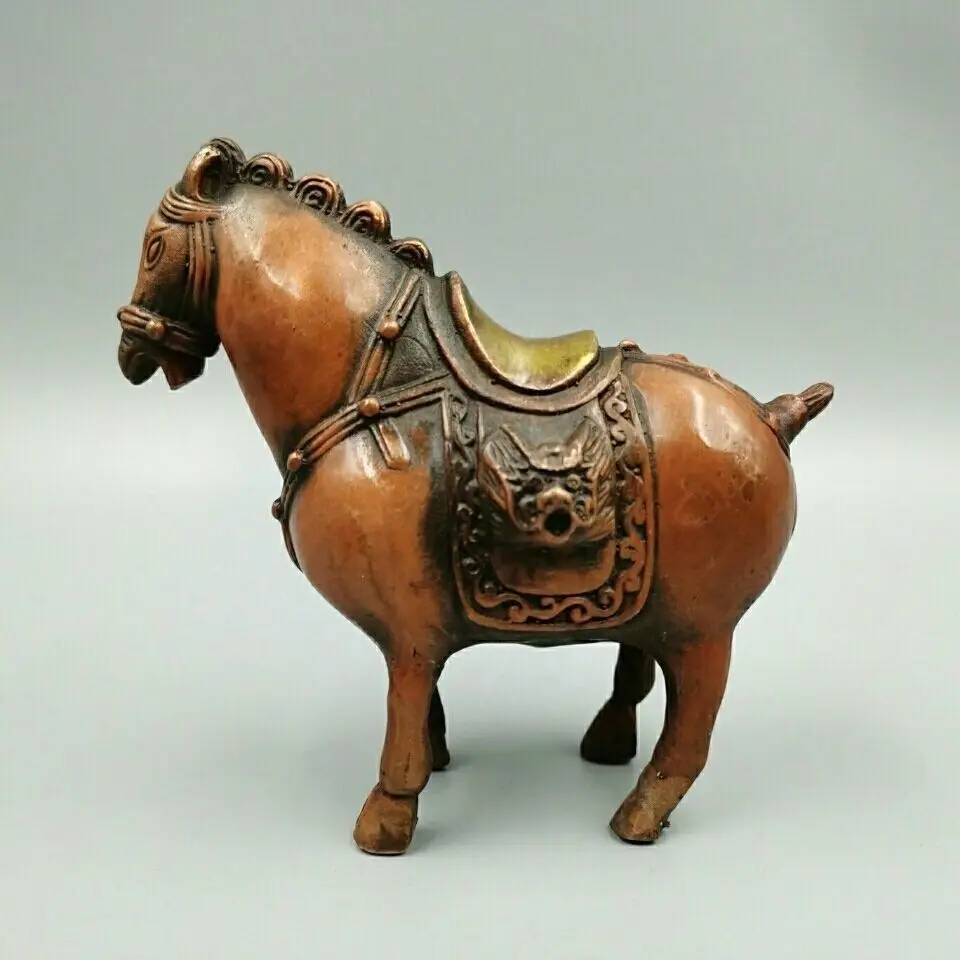 Copper Lucky fat animal horse Statue Chinese Zodiac Statue Office Home Decor Gift for Desk Ornament