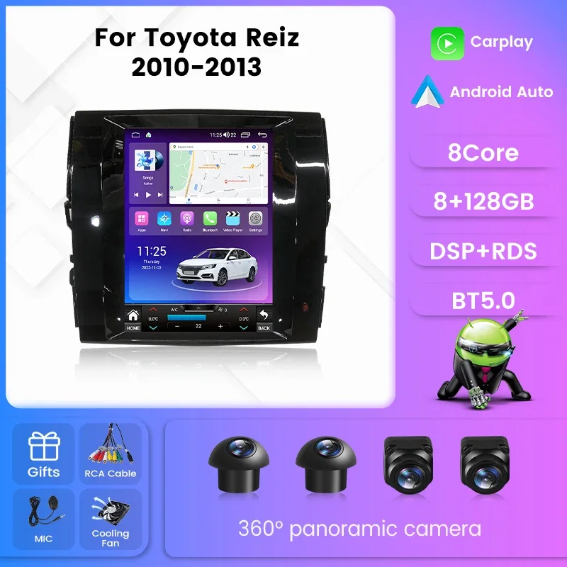 

For Toyota MARK X REIZ 2010 2011 2012 2013 Car Radio Multimedia Player Navigation GPS Android Auto BT 9.7inch Tesla Style Screen