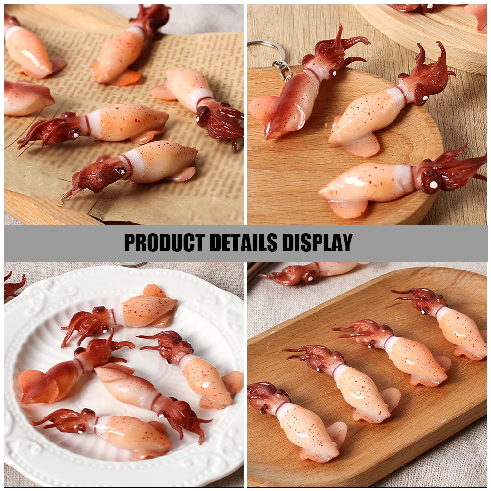 

4 Pcs Simulation Squid Animal Model Food Realistic Figurine Fake Lifelike Seafood