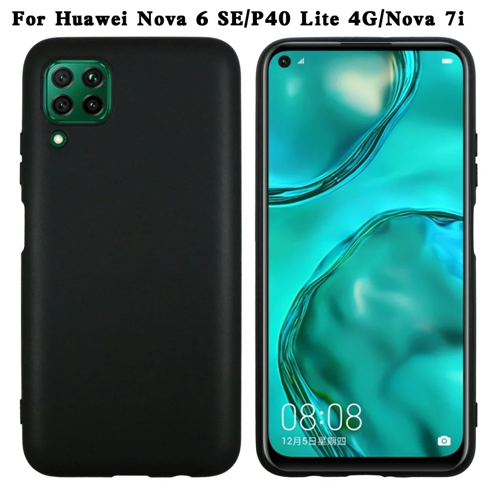 For Huawei P40 Lite 4G Phone Case shockproof Back Soft Rubber Silicone Matte Cover For Huawei nova 7 i nova7i Nova 6 se 6se case