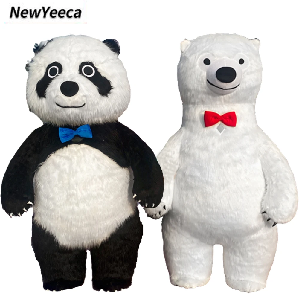 Aufblasbare große Panda Eisbär Maskottchen Kostüme Party Werbung Cosplay Pelz Plüsch Cartoon hoch anpassen für Erwachsene 2M/2,6M/3M