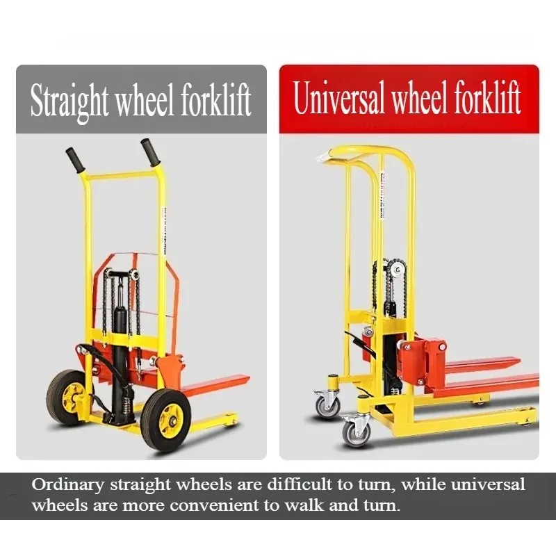 Folding Mobile Manual Forklift Hydraulic Transporter Lifting Platform Truck Loading and Unloading Household