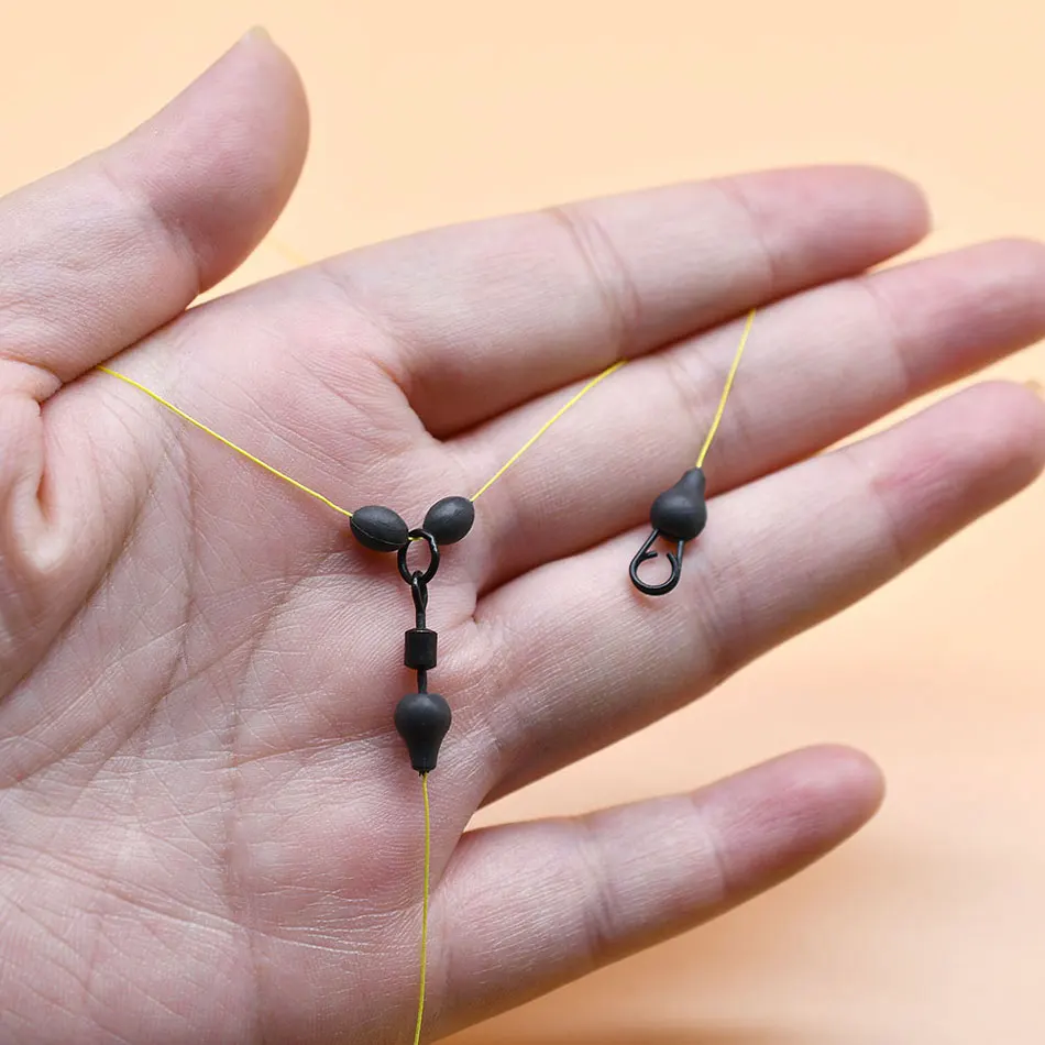 Topranc 10Pcs/15Pcs Wolfram Chod Perlen Linie Sinker Terminal Tackle Für Karpfen Rig Angeln Zubehör Boden angeln – Detail 5