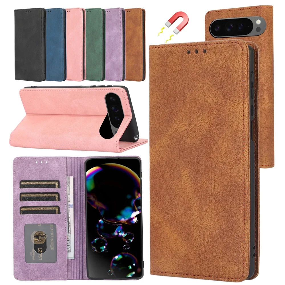 

Flip Purse Case For Google Pixel 10Pro XL 9Pro 8Pro 7Pro 6Pro 10 9 8 7 6 6A 7A 8A 9A Wallet Case Stand Leather Case Cards Slots