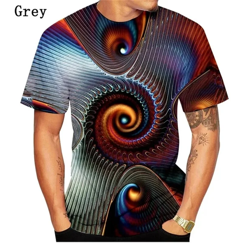 

3D Printing Vertigo Hypnotic Graphic T Shirts For Men Women Short Sleeved O Neck Tees Tops Plus Size Casual Streetwear Tshirt