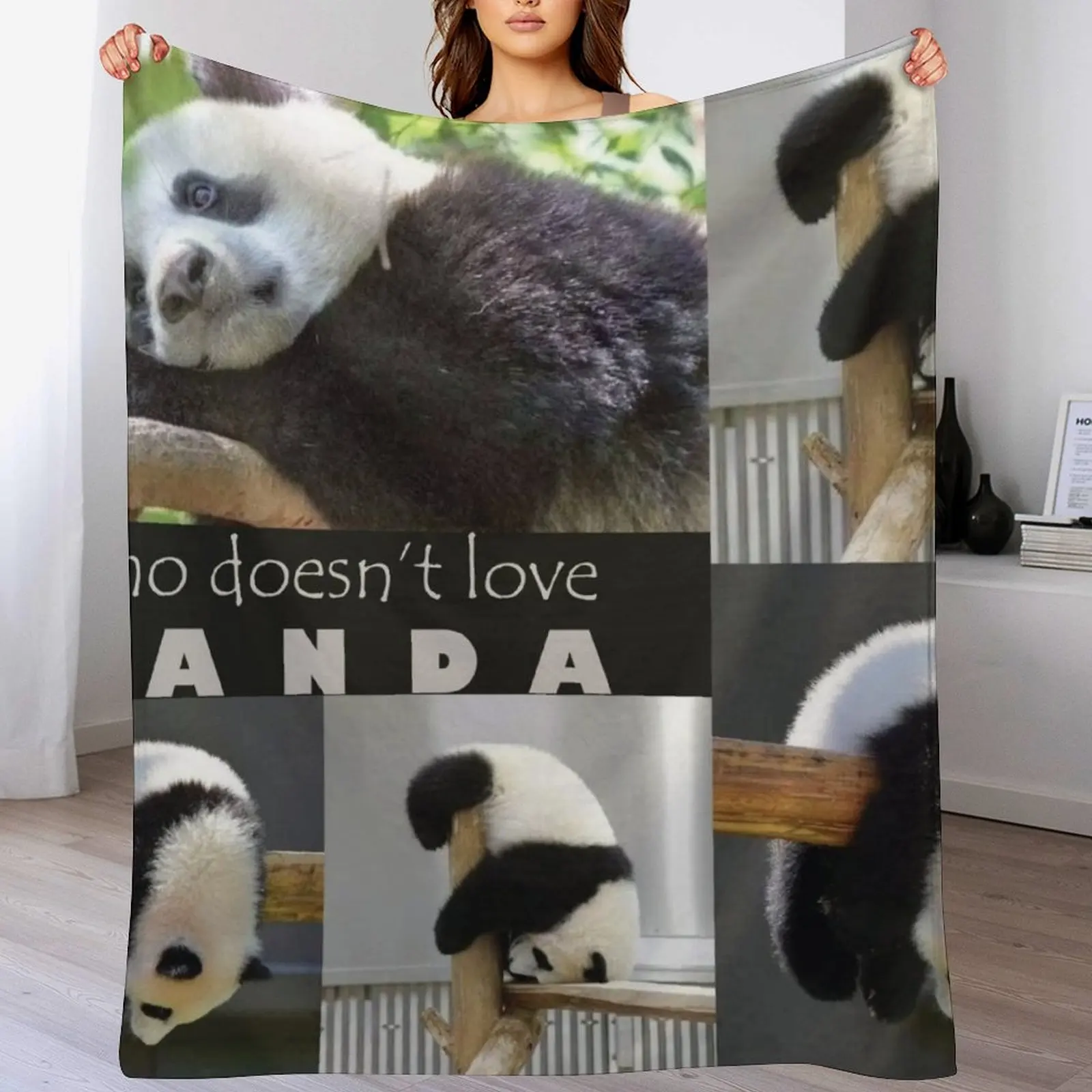 

Who doesnat love P A N D A !! Throw Blanket Soft Soft Plush Plaid Blankets