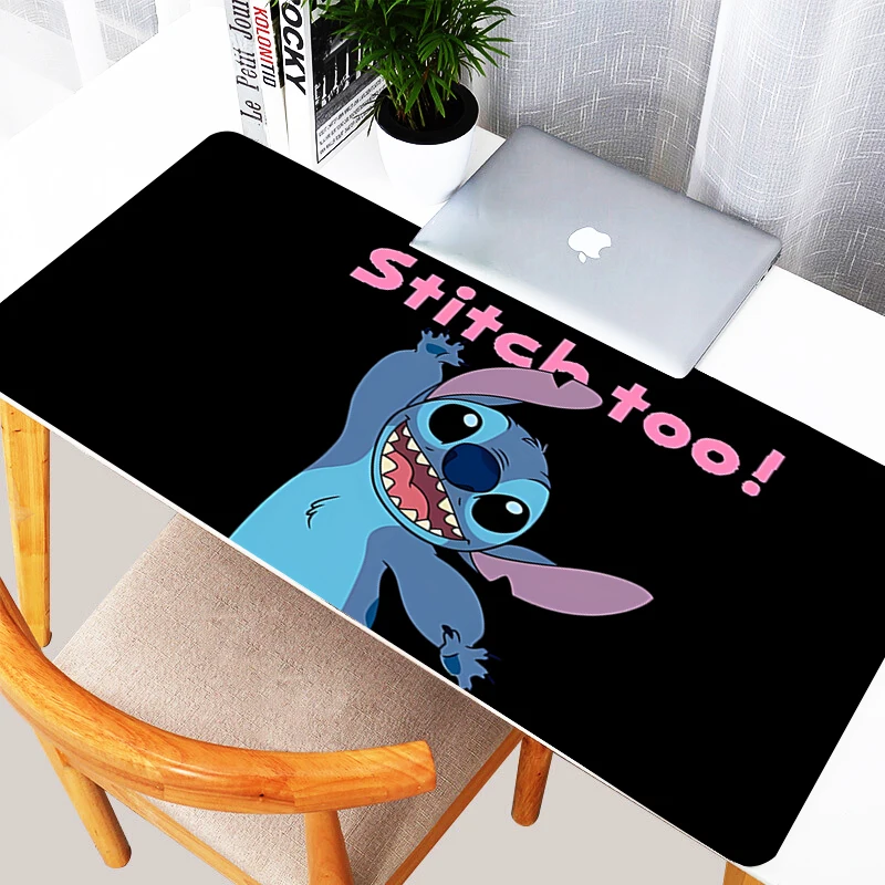 แผ่นรองเมาส์ขนาดใหญ่ Kawaii Stitch PC แผ่นยางรองเมาส์นุ่มคีย์บอร์ดคอมพิวเตอร์แล็ปท็อปแผ่นรองปูโต๊ะ XXL mousepad ของหญิงสาวของขวัญสำนักงาน