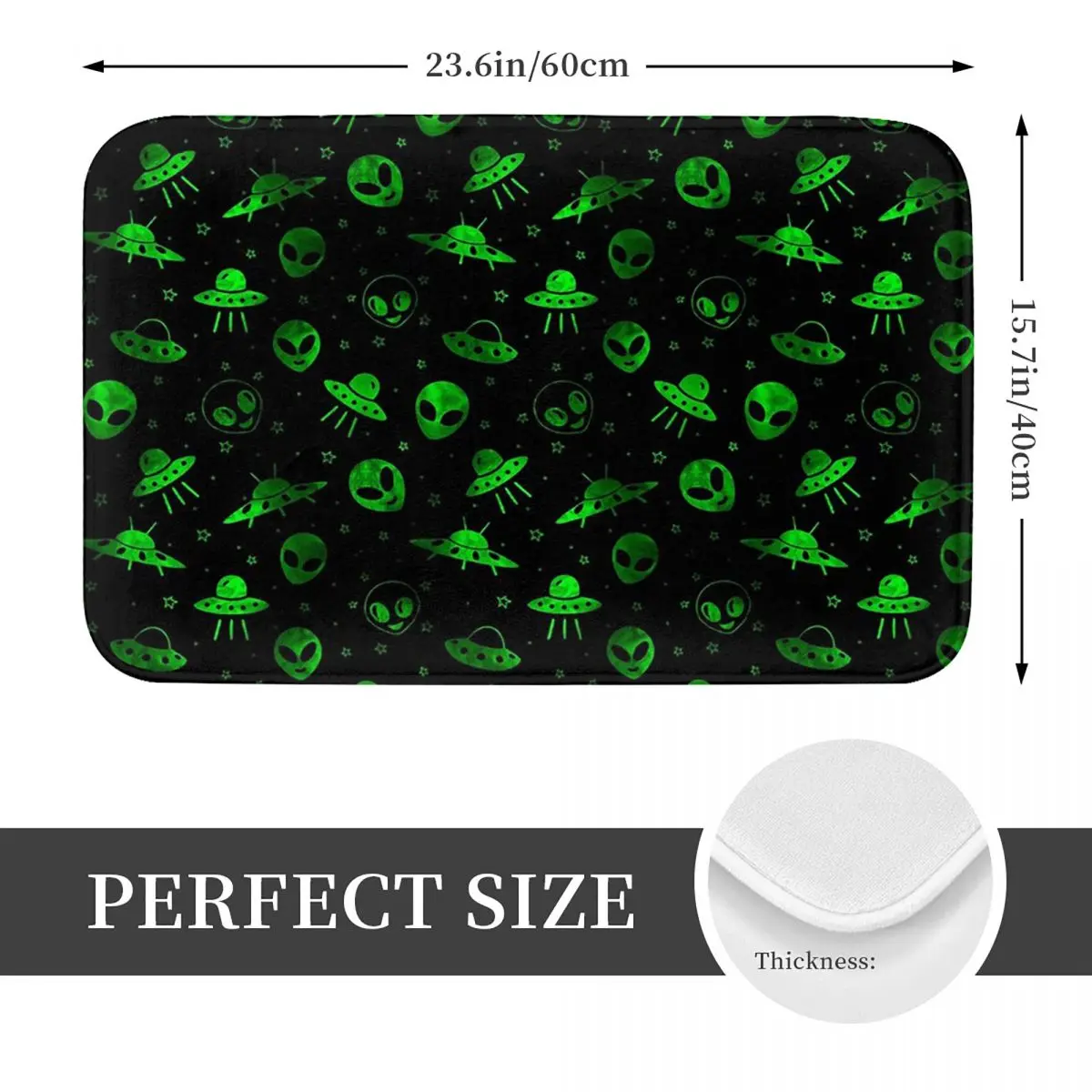 Aliens And UFOs Pattern Non-slip Doormat Floor Mat Durable Carpet Rug for Kitchen Entrance Home Bathroom Living room Footpad Mat