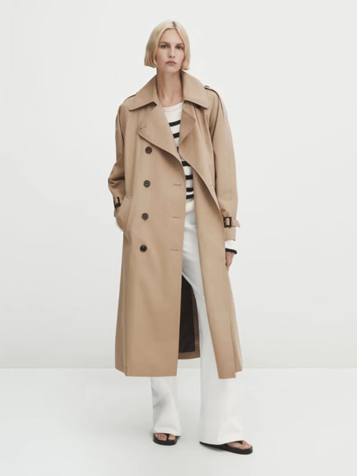 

Классический двубортный плащ с воротником-стойкой, женская длинная ветровка в британском стиле, новинка осеннего сезона