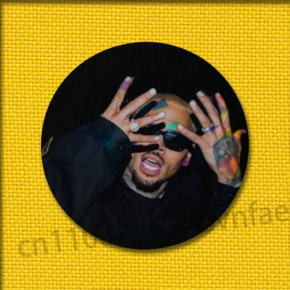 C-Chris B-Brown Breezy Badges 75mm 25mm 44mm 32mm 58mm Round Pin Brooch Souvenir Clothes Cosplay Gift Accessories