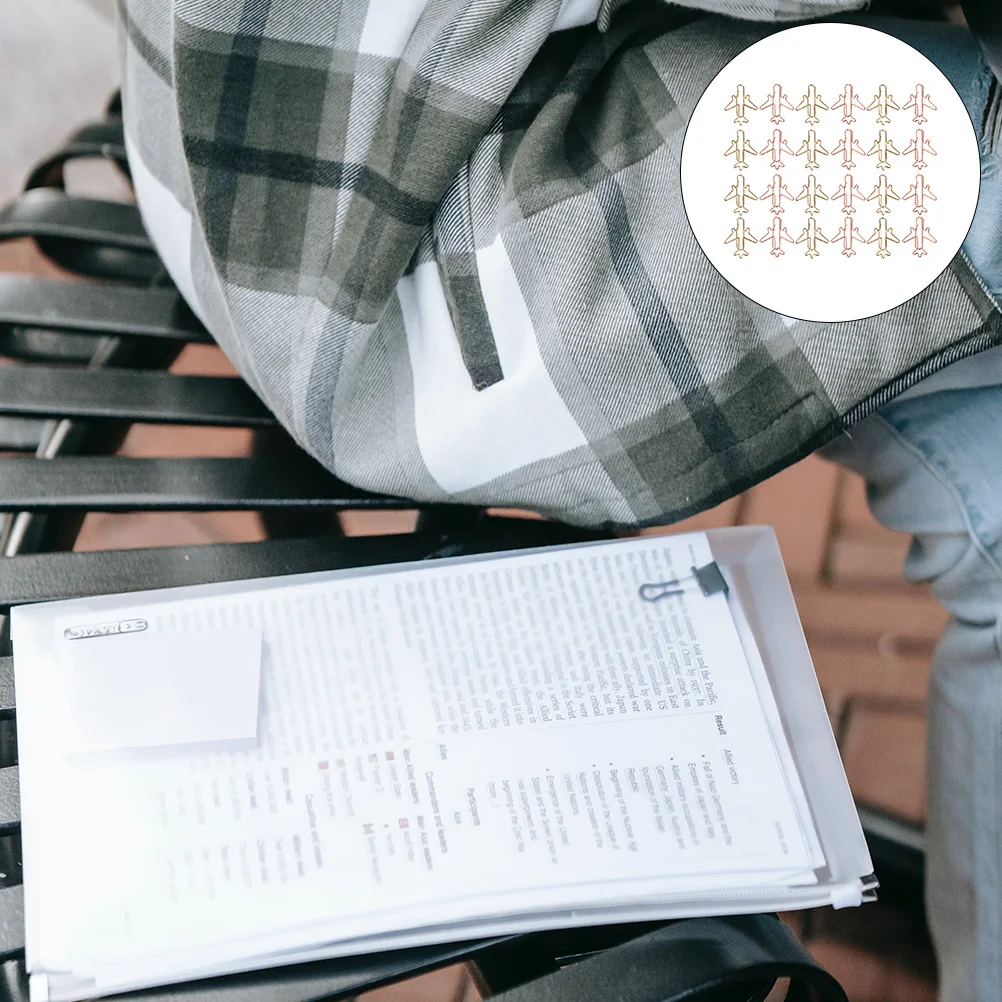 24 قطعة شكل طائرة ورقية إبداعية مقاطع المرجعية للوازم المكتبية ملاحظة مقاطع القرطاسية مذكرة المشابك كتاب علامات طائرة