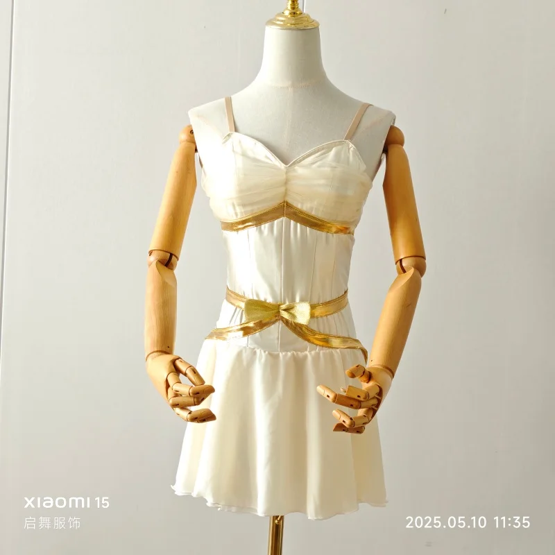Ballet Cupid Performance Dress Professional Edition Open Button Chiffon Short Skirt