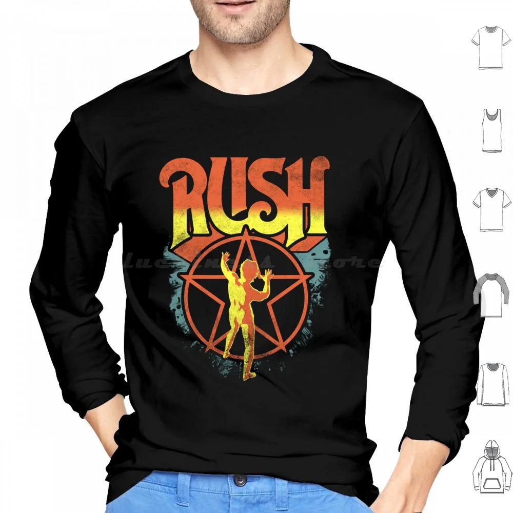 Rash Blown Hoodie cotton Long Sleeve Led Hippie Guitar Vintage Heavy Metal Jimmy Page Robert Plant Black