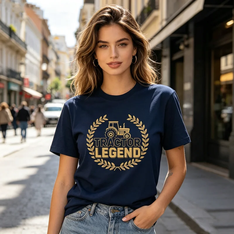 Tractor Legend Graphic T-shirt for Men Funny Farmer Tee Casual Short Sleeve Top