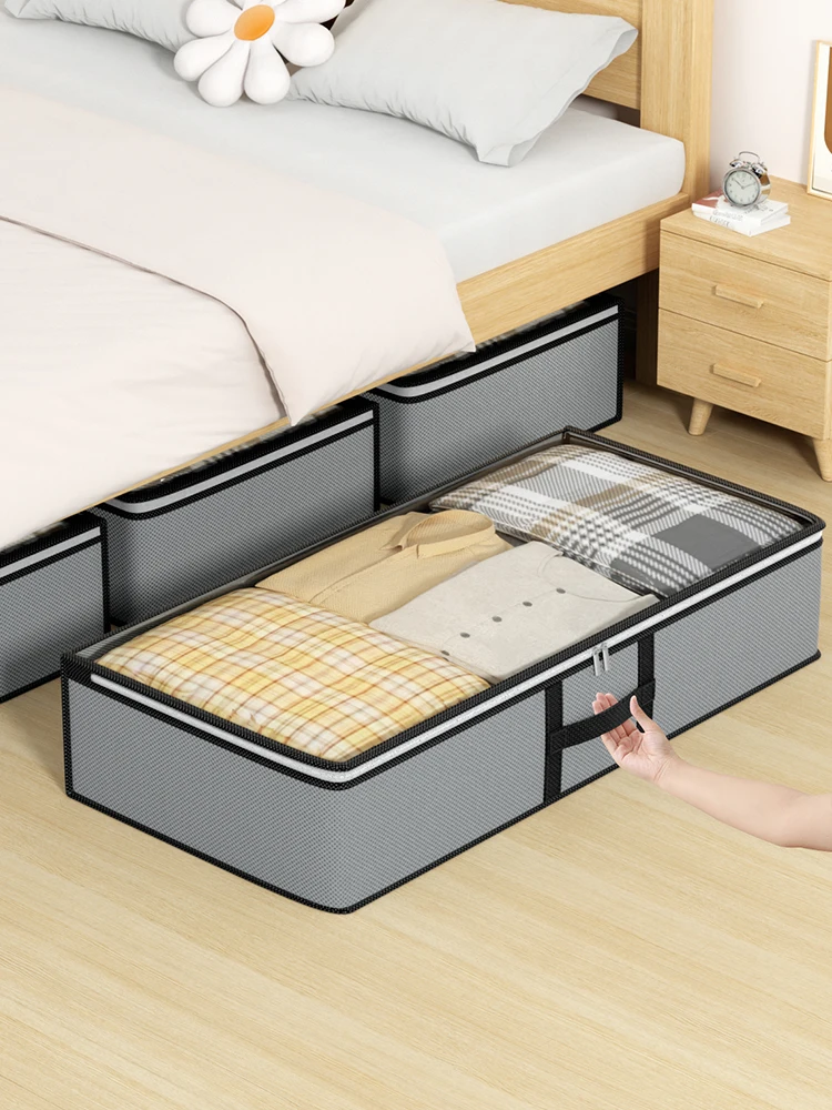 Aufbewahrungstasche für Kleidung, kann unter dem Bett zusammengeklappt werden, transparente Aufbewahrungstasche mit großem Fassungsvermögen, Decke, Schuhe, Pullover, Spielzeug-Organizer