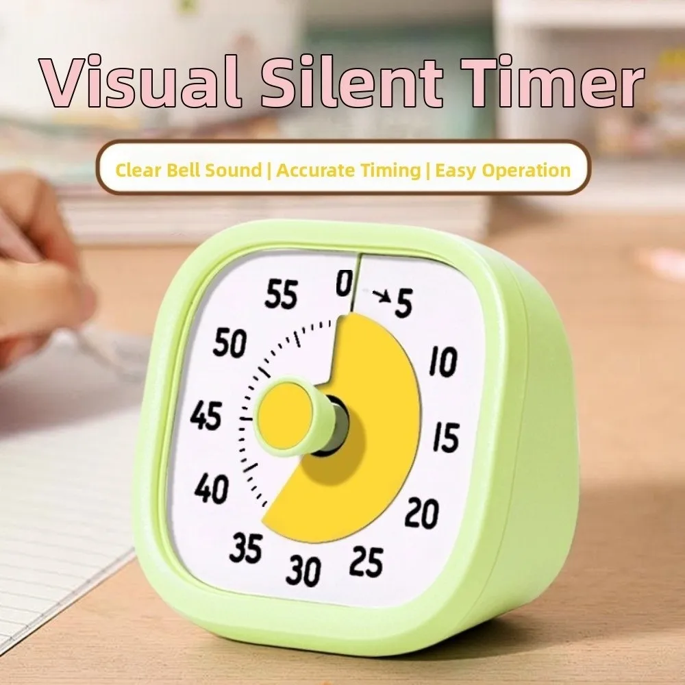 60-Minute Visual Timer Visualization Self-discipline Countdown Timer Square Silent Kitchen Cooking Timer Home School