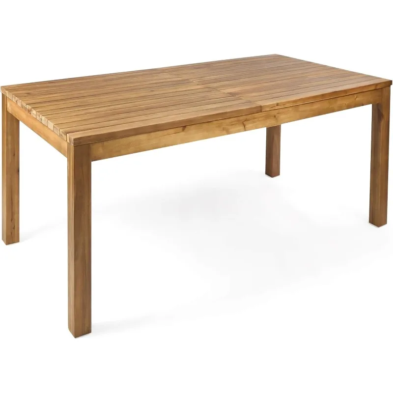 Outdoor Expandable Acacia Wood Dining Table , Teak Finish