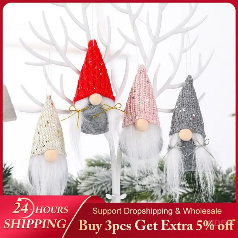 Knitting Eye-catching Sparkling Knitted Santa Claus Christmas Gift Highest Rating Doll Charm Unique Decorative Flash Festival