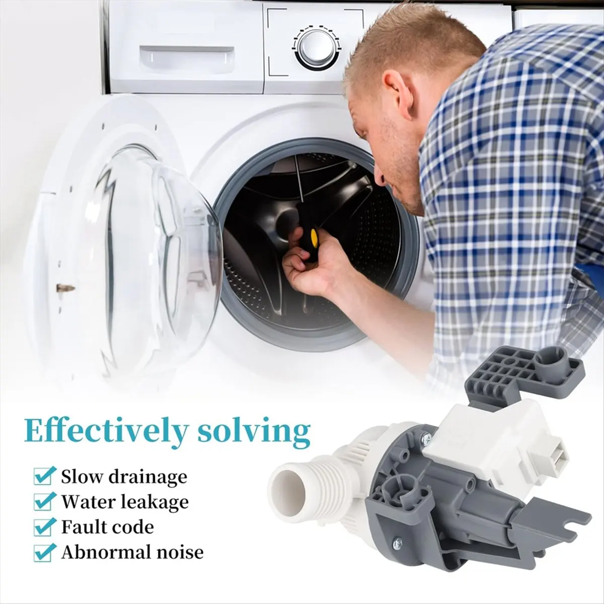 (ABZD) W11396717 W11263349 Washer Drain Pump Assembly Compatible for Whirlpool Maytag Kenmore Washing Machine Replace