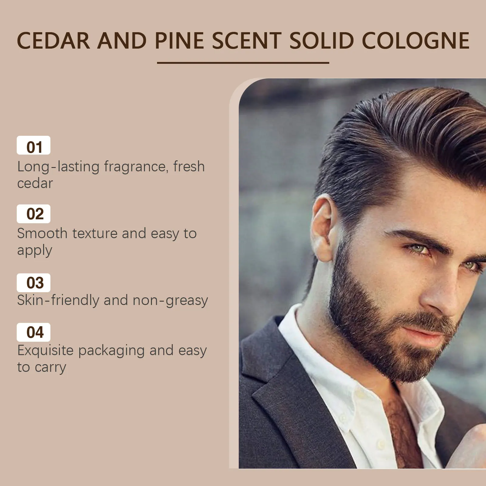 عطر سيدارود الصلب للرجال، بلسم عطر محمول يدوم طويلاً، زيت البذور، رائحة خشبية، هدية للعناية اليومية له