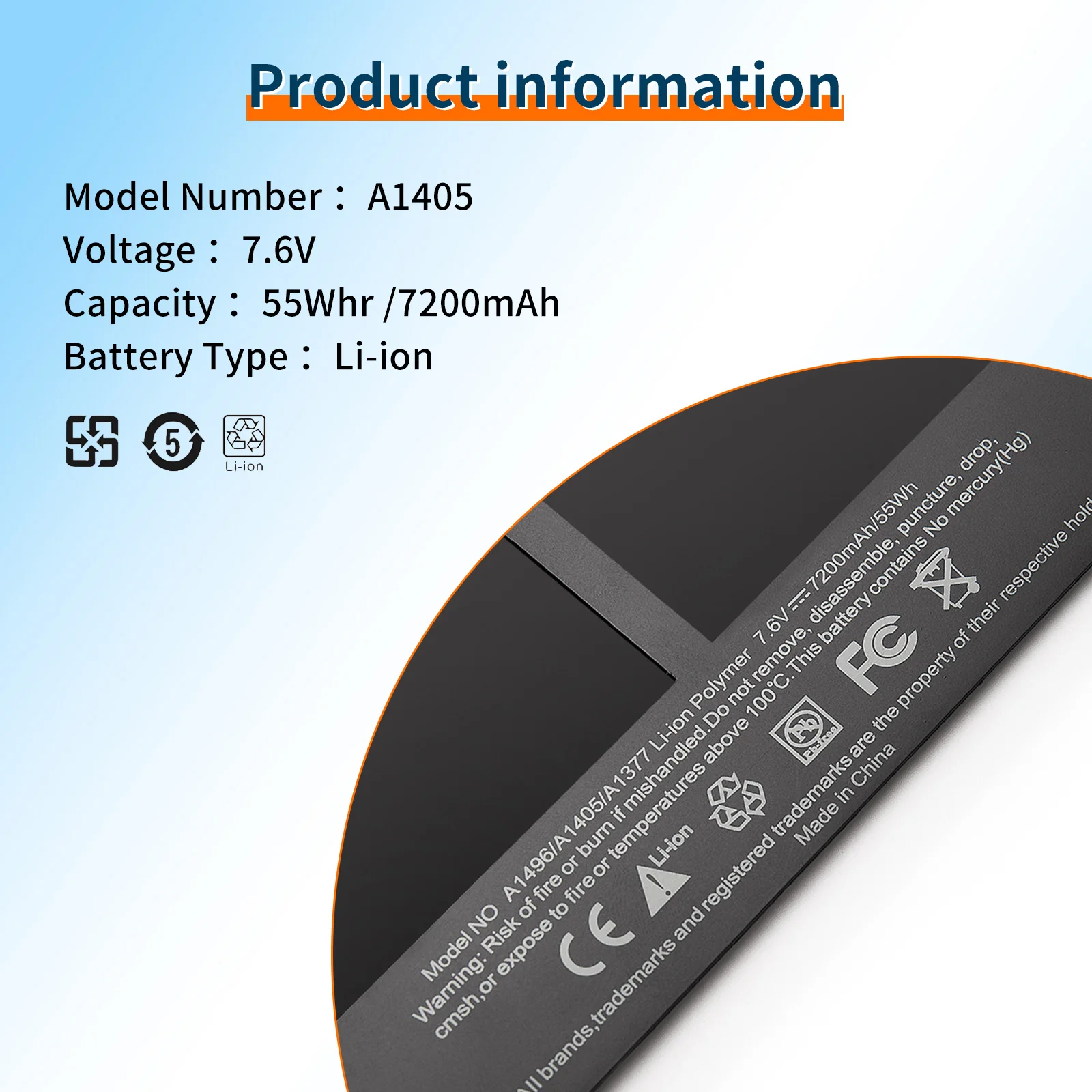 Imagem -05 - Bvbh-bateria do Portátil para Apple Macbook Air 13 em A1369 2010 2011 2012 2013 2014 2023 Ano Substituir A1377 A1405 A1496 Novo