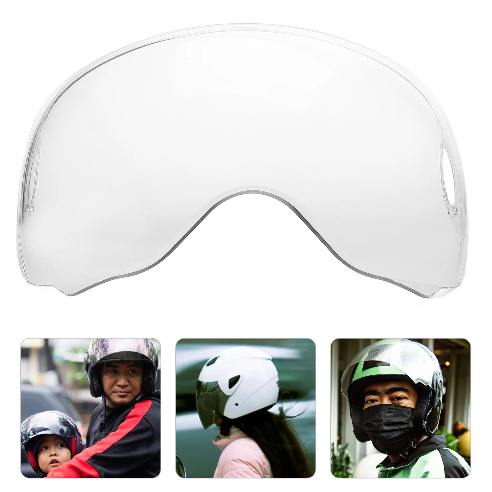 

Motorcycle Visor Replacement Transparent Lens Windproof Sandproof Durable Lightweight Pc Material Shield For Outdoor Scooter