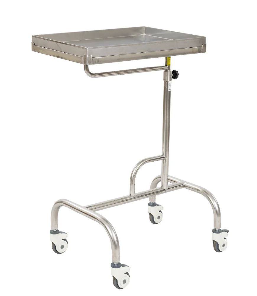 Hospital stainless steel instrument surgical mayo table trolley