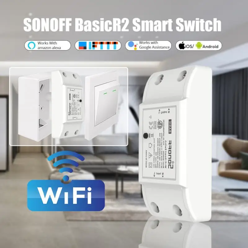 SONOFF Outlets BasicR2 Wifi Breaker Switch Smart Wireless Remote Controller DIY Wifi Light Switch Home Works With Google Alexa