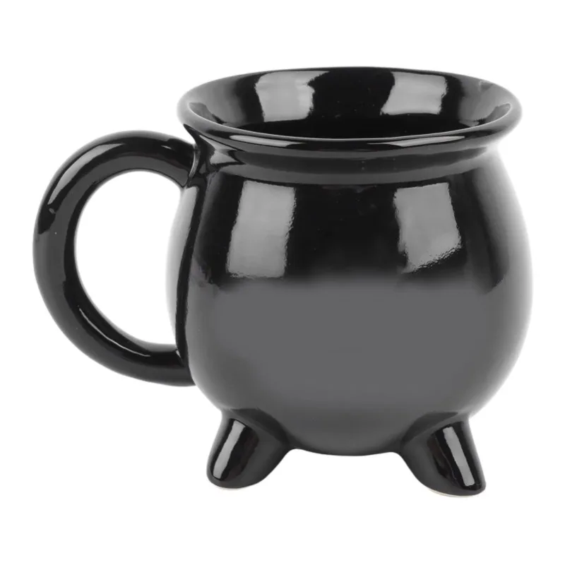 

Witch Pot Cup 300ml Sealed Witch Black Pot Coffee Cup Halloween Decorative Desktop Ceramic