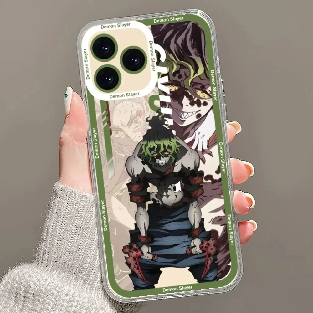 Demon Slayer Muzan Kokushibo Douma custodia per telefono per iphone 15 14 13 12 11 Pro Mini XS MAX 8 7 6 Plus X XS XR Silicone nero morbido