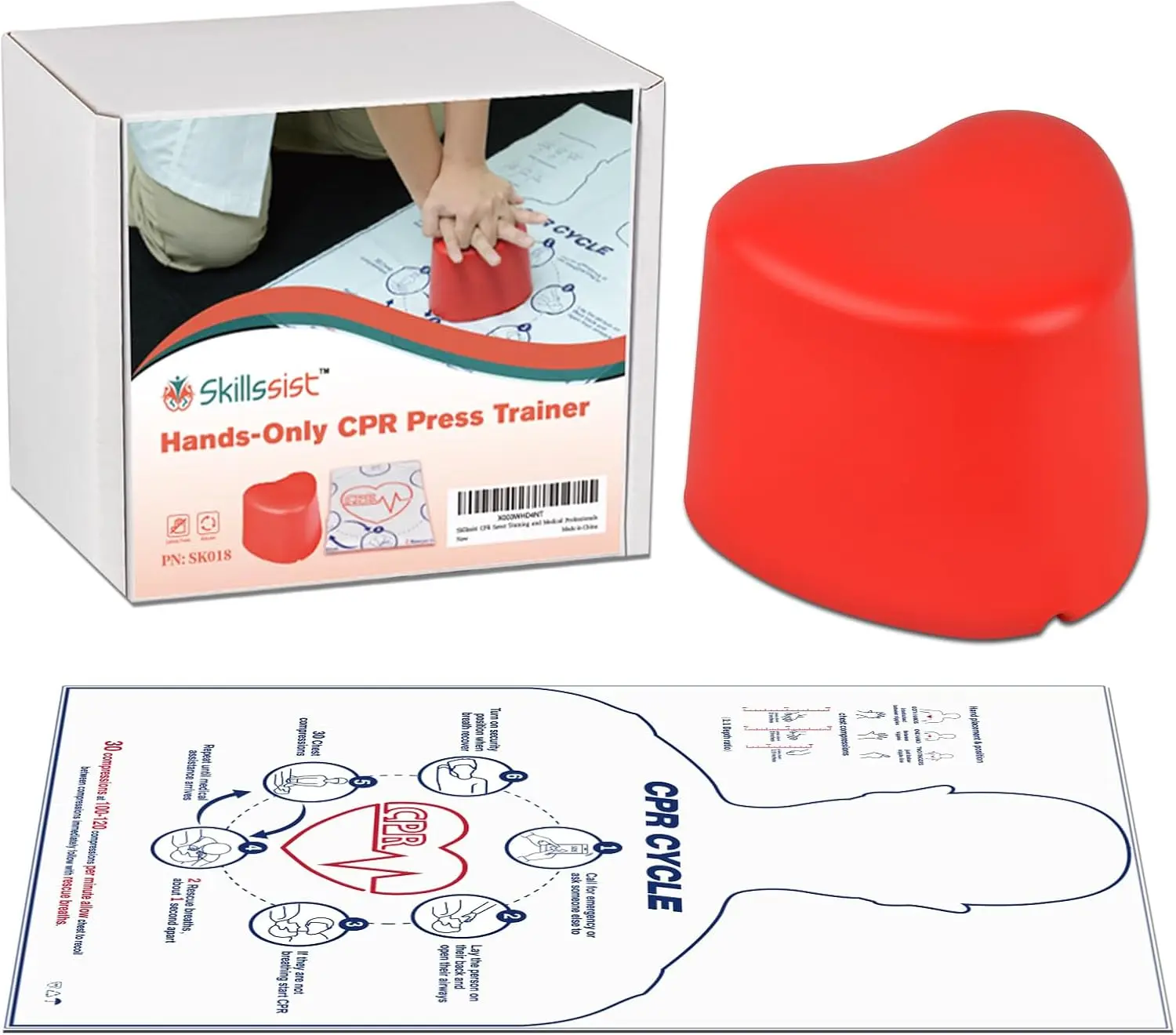 Hands Only CPR Saver Training Kit Cardiopulmonary Resuscitation Practice CPR Trainer for Nursing Students First Aid Instruction