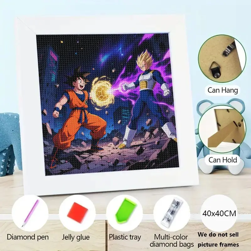 

1 шт. 5D DIY Dragon Ball Z Goku VS Vegeta Набор для алмазной живописи, полная дрель, аниме, вышивка стразами, вышивка крестиком, художественное ремесло, спа