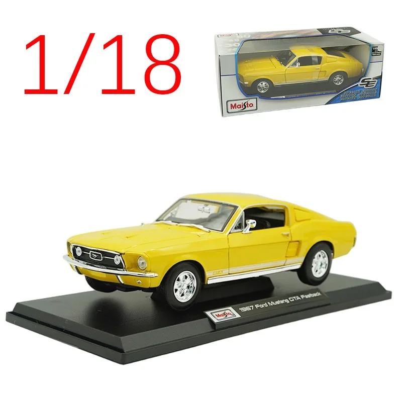 

FLAW Diecast 1/18 Scale Merchitu Ford Mustang GTA 1967 Alloy Model Cars Play Vehicles Toys for Boys Gift Original Box