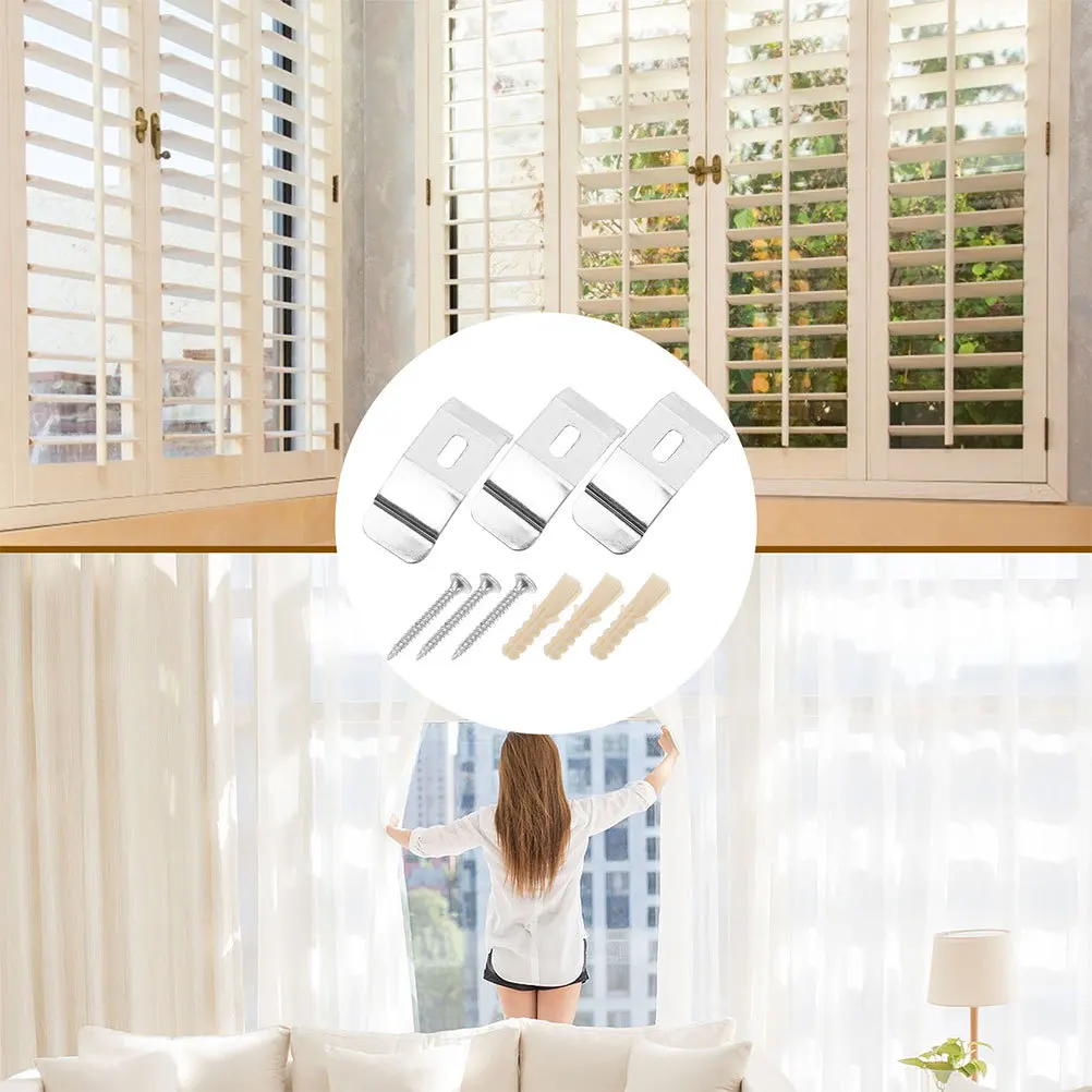 

6Pcs Window Blinds Headrail Bracket Roller Shade Hardware Vertical Blinds Mounting Brackets Ceiling Wall