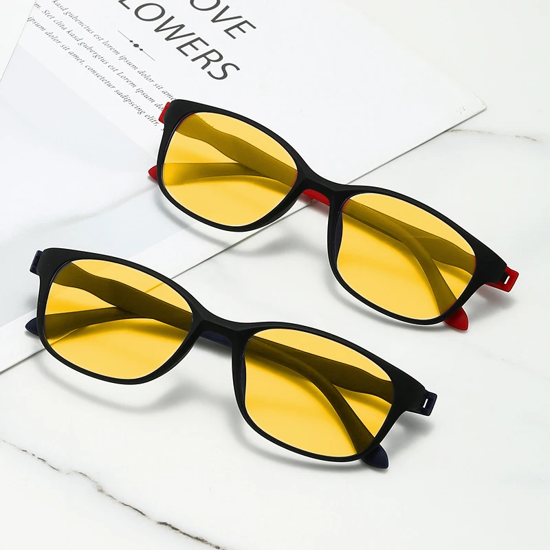 2024 Anti Blue Light Night Vision Glasses TR90 Ultra Light  Screwless Sunglasses Multifunction UV400 Computers Games Glasses